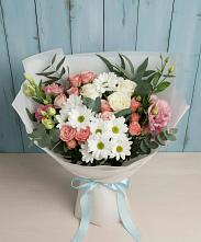 Букет цветов из:  Розы, Лизиантусы и Хризантемы в Фуньково