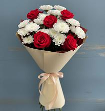 Букет цветов из:  Розы и Хризантемы в Фуньково