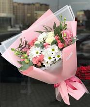 Букет цветов из:  Розы, Лизиантусы и Хризантемы в Фуньково