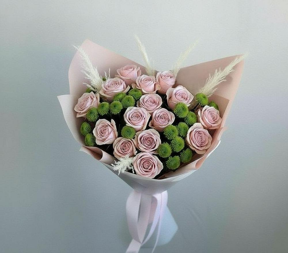 Букет цветов из: Розы и Хризантемы в Фуньково