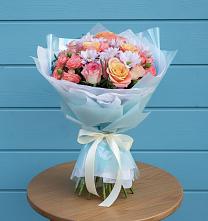 Букет цветов из:  Хризантемы и Розы в Фуньково