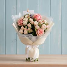 Букет цветов из:  Розы #REPLACE_PRED# Фуньково