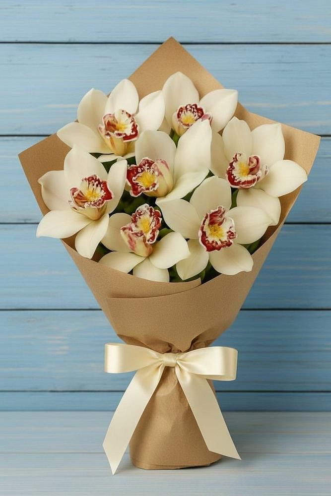 Букет цветов из: Орхидеи и Розы в Фуньково